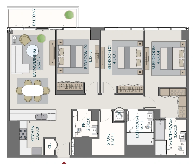 1 Residences Floor Plan 1