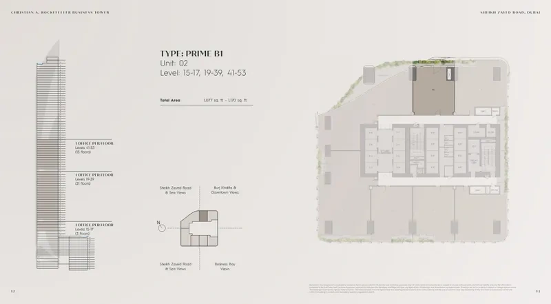 Grade A offices by Christian A. Rockefeller Business Tower Floor Plan 1