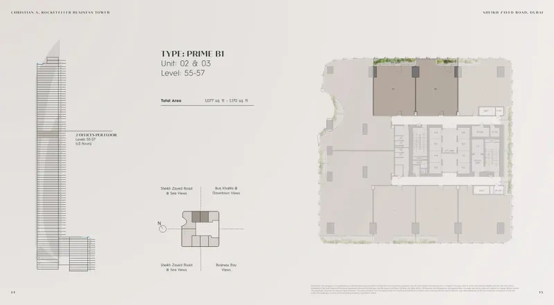 Grade A offices by Christian A. Rockefeller Business Tower Floor Plan 2
