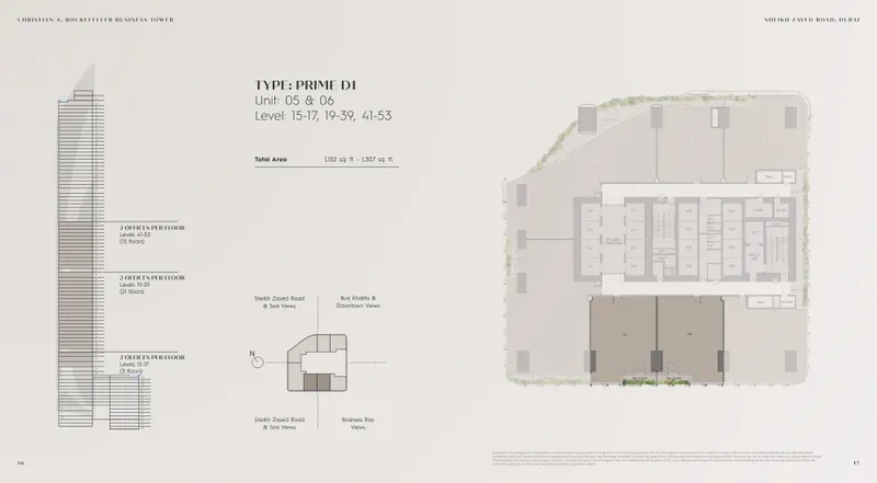 Grade A offices by Christian A. Rockefeller Business Tower Floor Plan 3