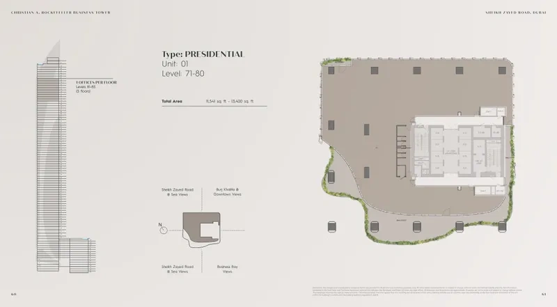 Grade A offices by Christian A. Rockefeller Business Tower Floor Plan 4