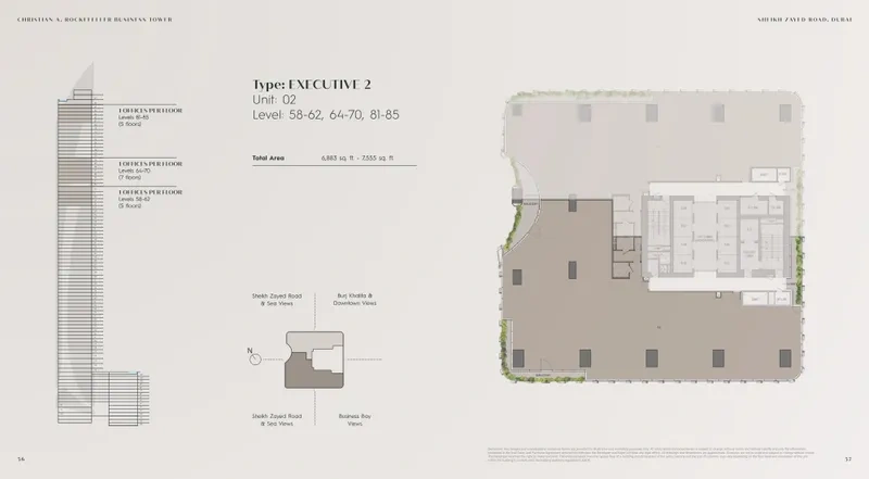 Grade A offices by Christian A. Rockefeller Business Tower Floor Plan 6