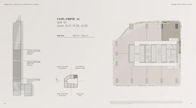 Grade A offices by Christian A. Rockefeller Business Tower Floor Plan 7