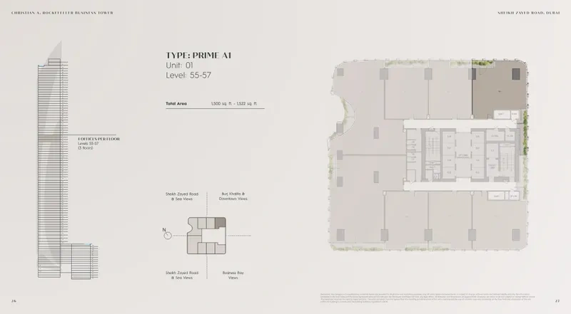 Grade A offices by Christian A. Rockefeller Business Tower Floor Plan 8