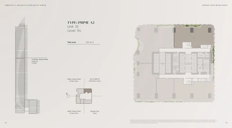 Grade A offices by Christian A. Rockefeller Business Tower Floor Plan 10