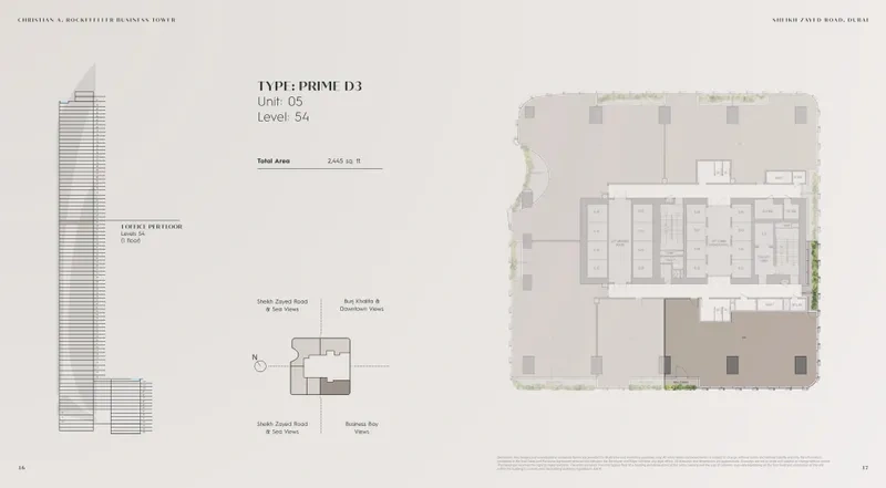 Grade A offices by Christian A. Rockefeller Business Tower Floor Plan 11