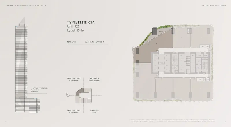 Grade A offices by Christian A. Rockefeller Business Tower Floor Plan 12